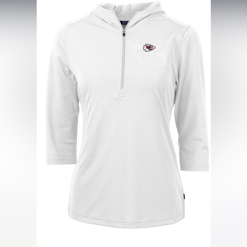 Kansas City Chiefs Cutter&Buck Half Zip DryTec 50+ Hoodie Pullover Women XXL NWT